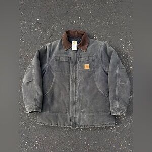 Vintage Carhartt Arctic Jacket Faded Black Corduroy Collar Mens L C26PTL